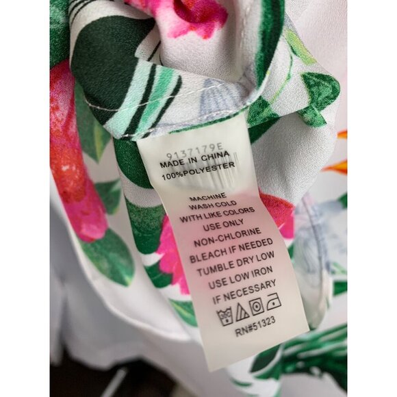 Vince Camuto Cold Shoulder Floral Blouse S Polyester Womens Top Made In China Mu - Picture 7 of 7